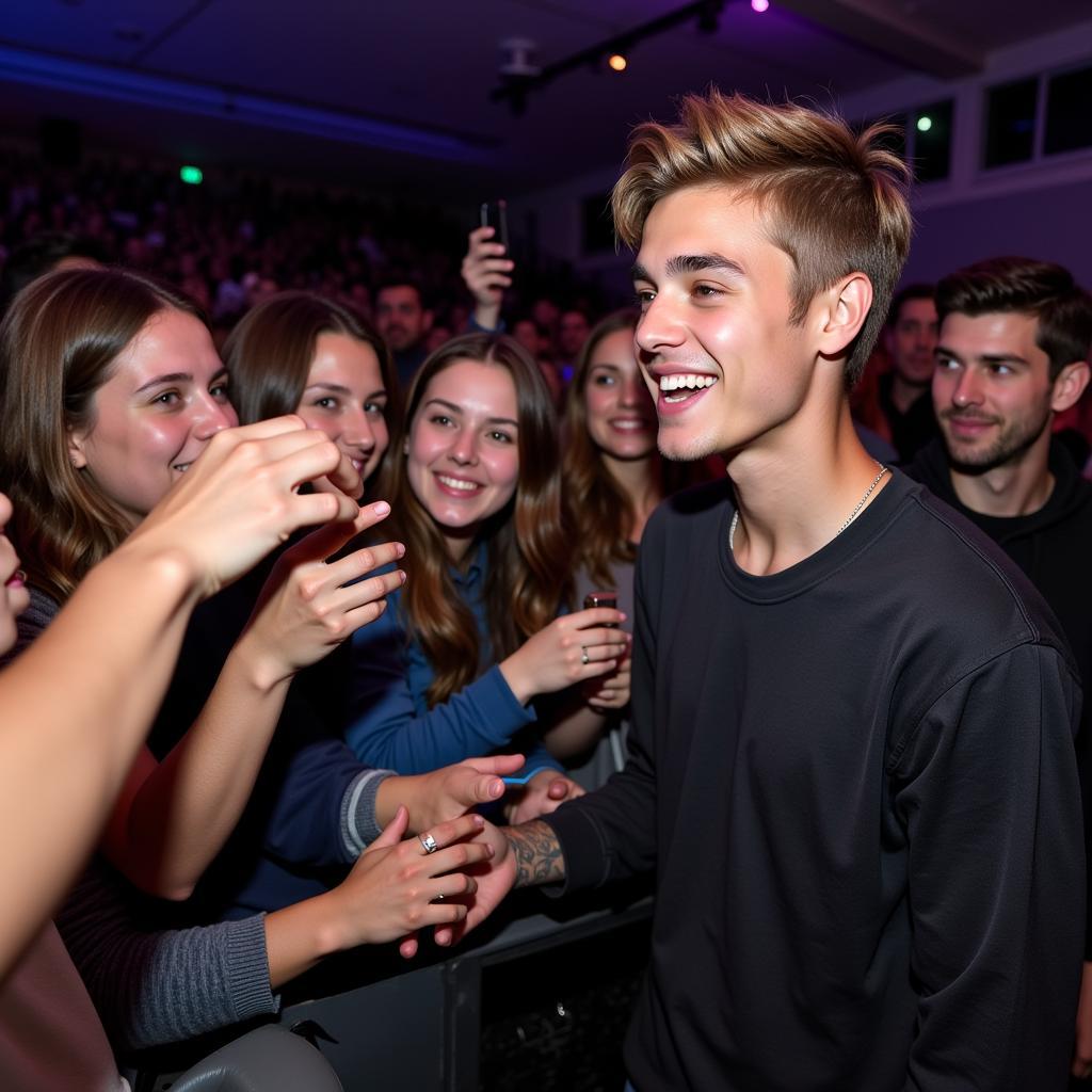 Justin Bieber engaging with fans in recent times