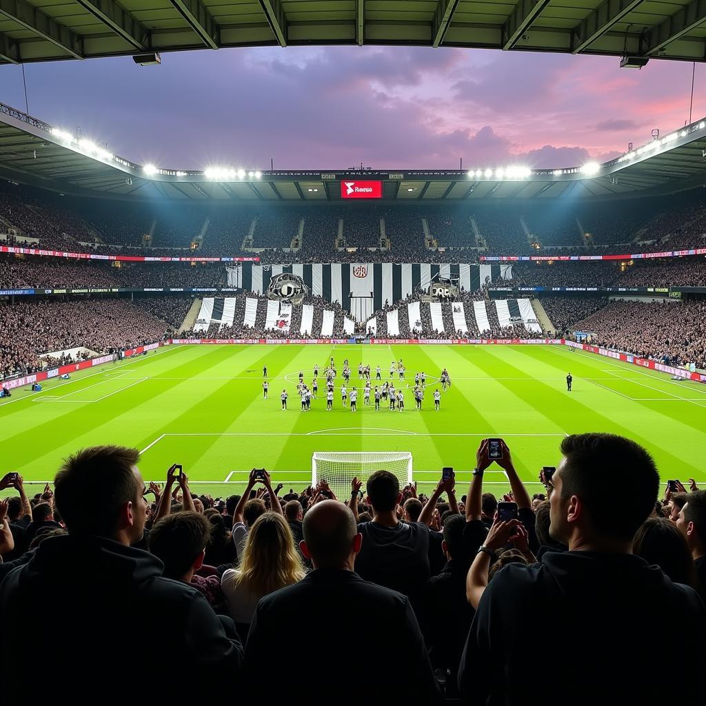 A breathtaking tifo display by Juventus fans at the Allianz Stadium.