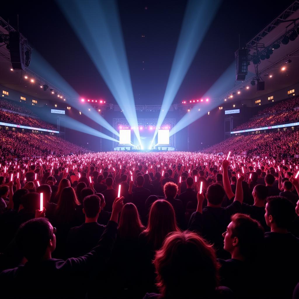 Massive K-Pop Concert Crowd