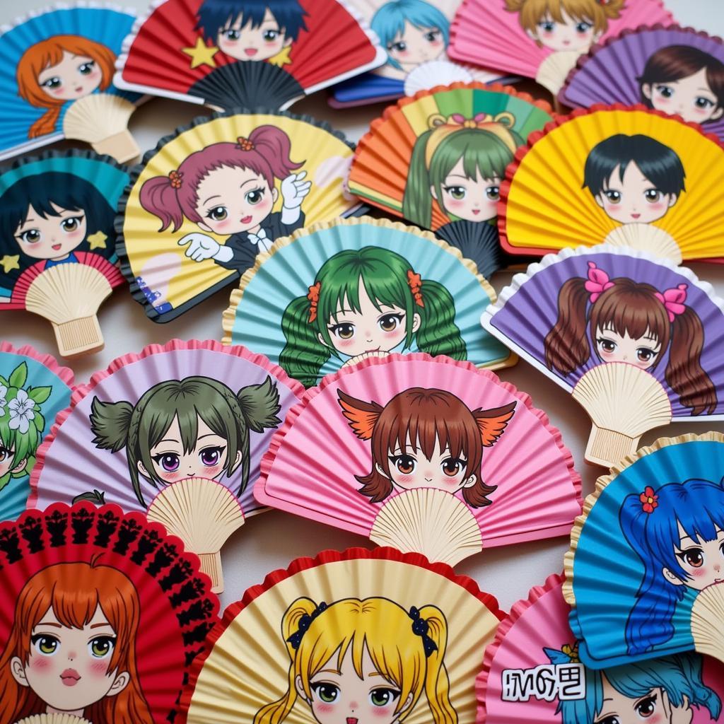 K-Pop idol hand fans in various designs