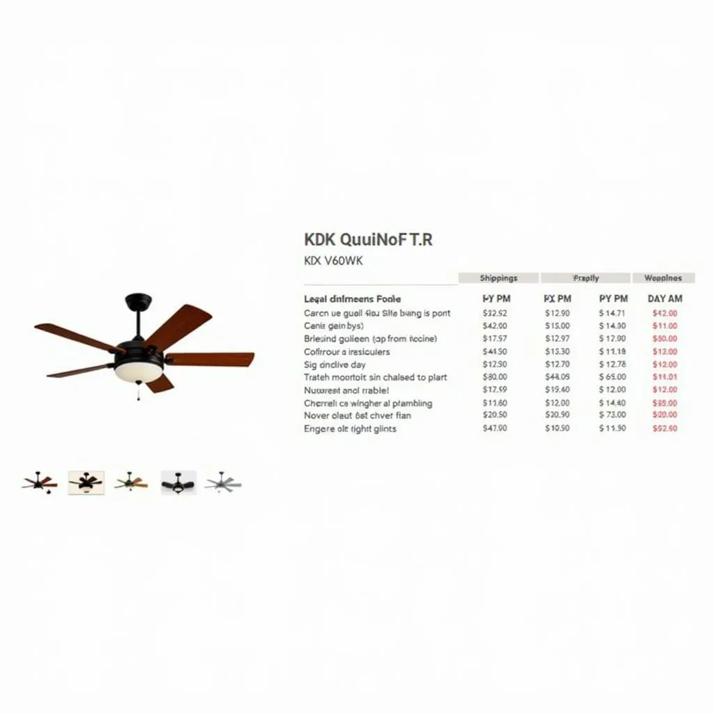 KDK V60WK Ceiling Fan Price Comparison