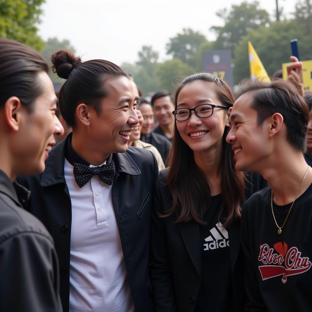 Kenvil Khanh and Khoi My interacting with fans in Seoul