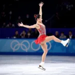 Kim Yuna performing at a competition