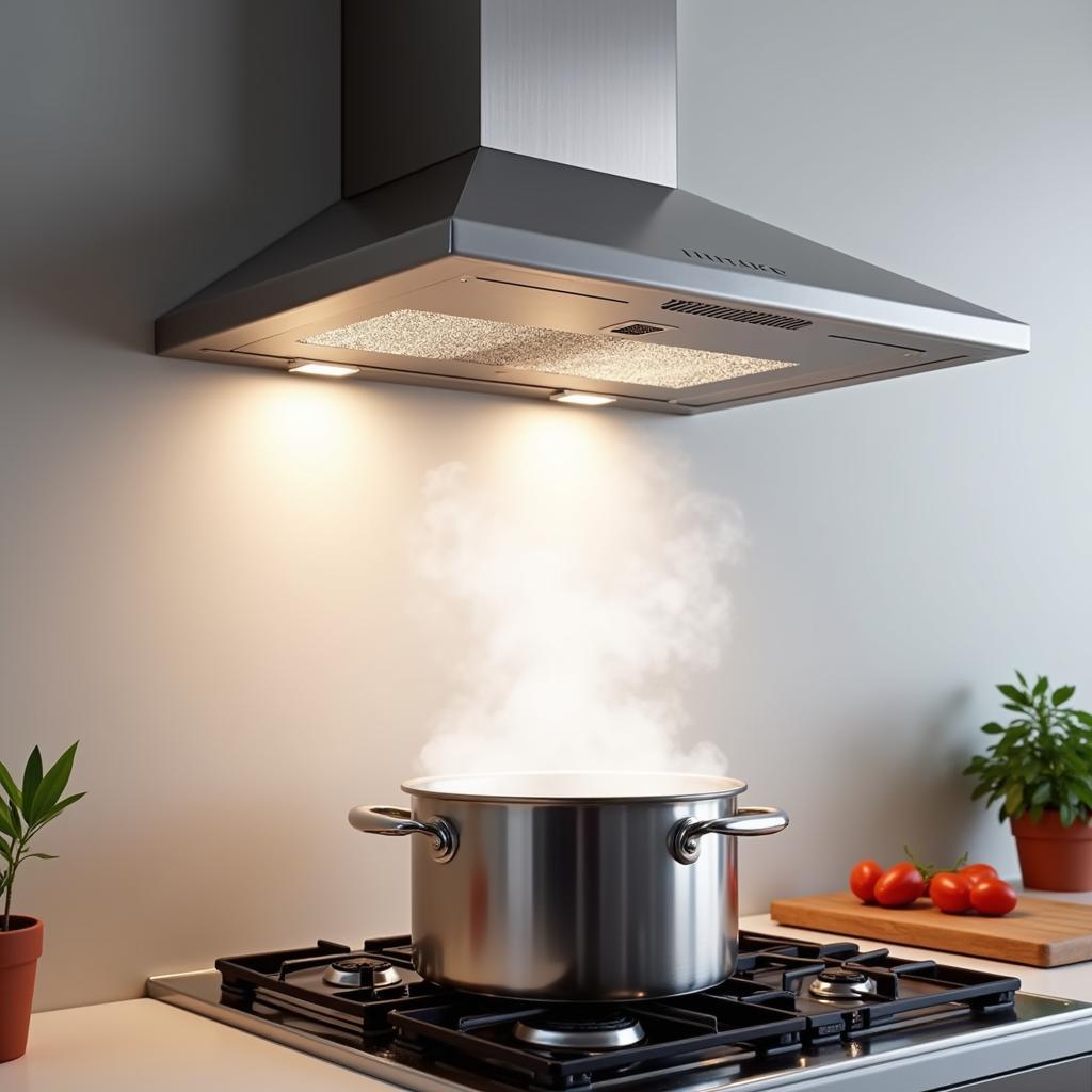 Kitchen Extractor Fan Removing Cooking Smoke