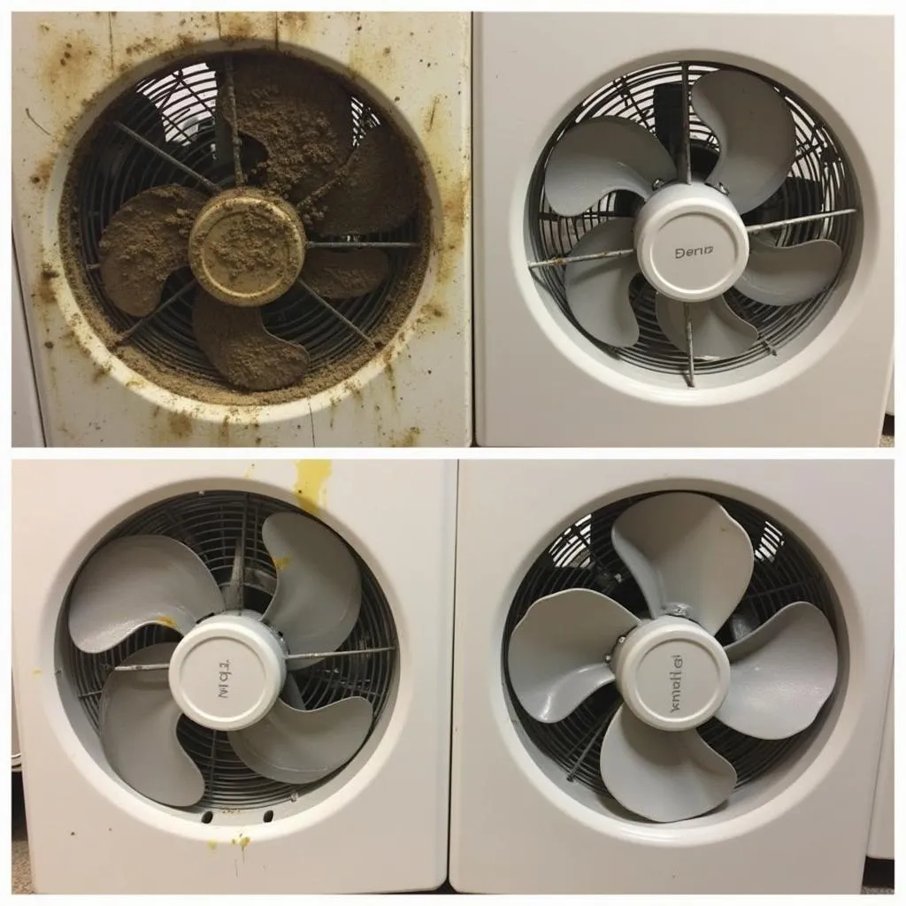 Before and After Kitchen Fan Cleaning