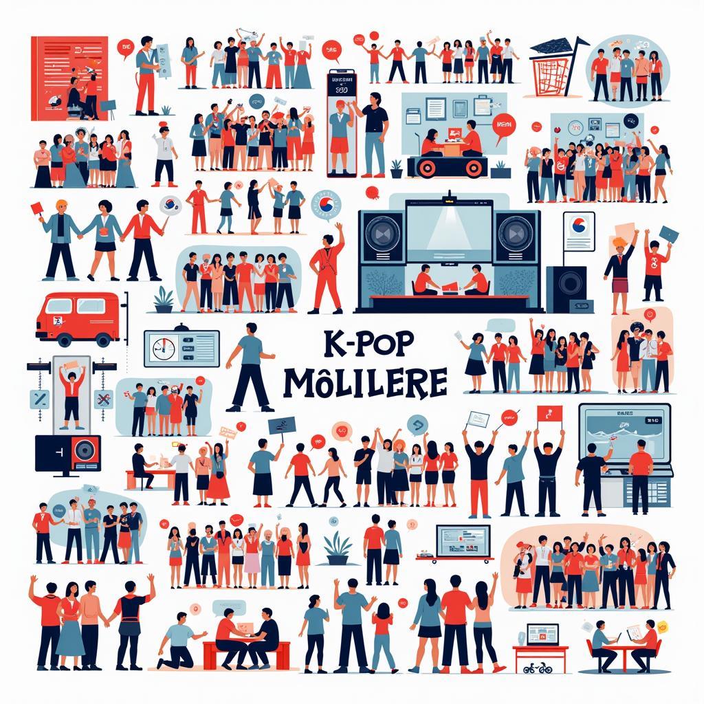 K-Pop fan culture illustration