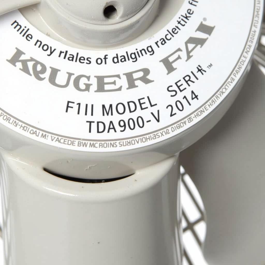 Kruger Fan TDA900-V Model Close-Up