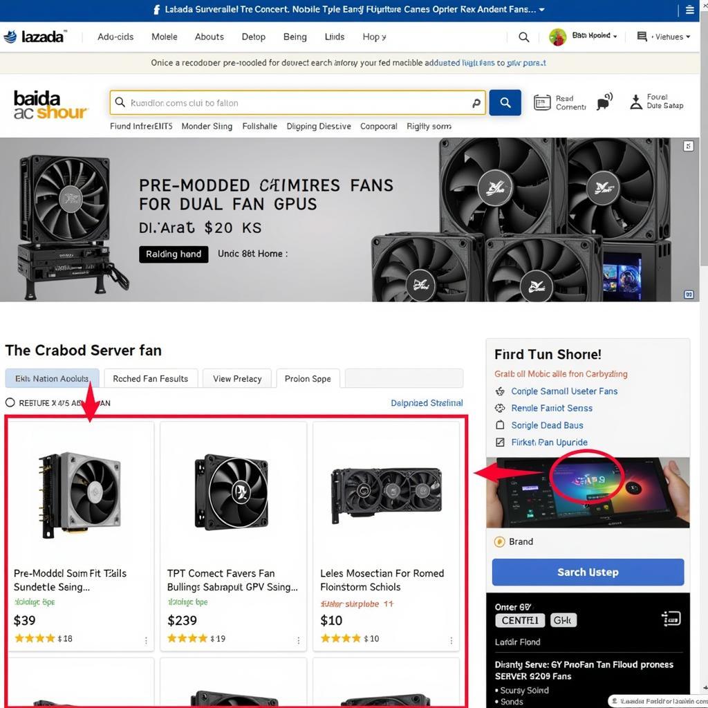 Searching for Pre-Modded Server Fans on Lazada