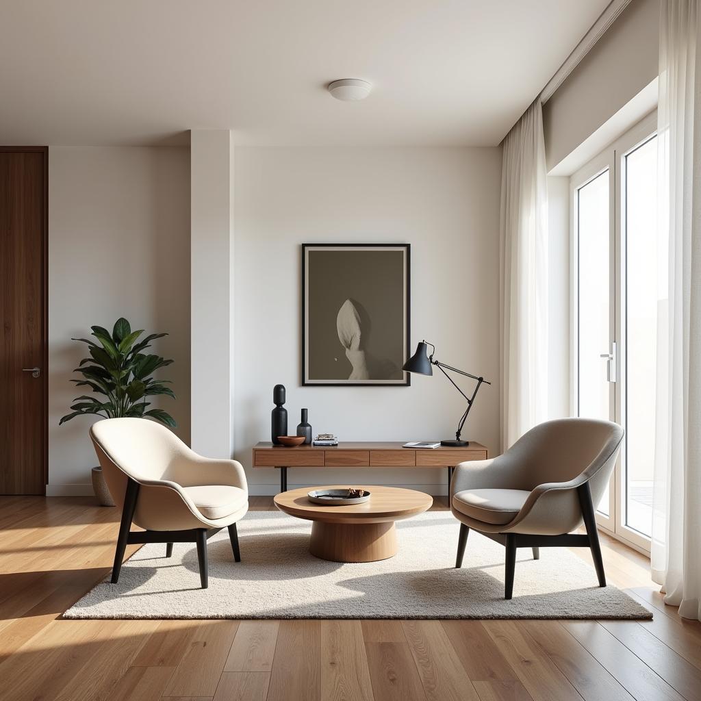 Le Fan Plisse Chair in a Modern Living Room