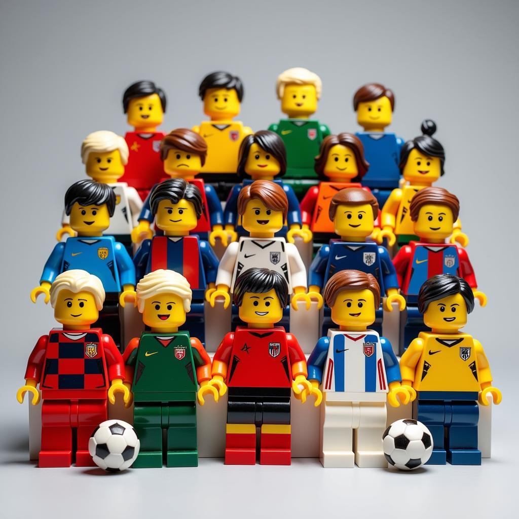 Collection of Lego football minifigures