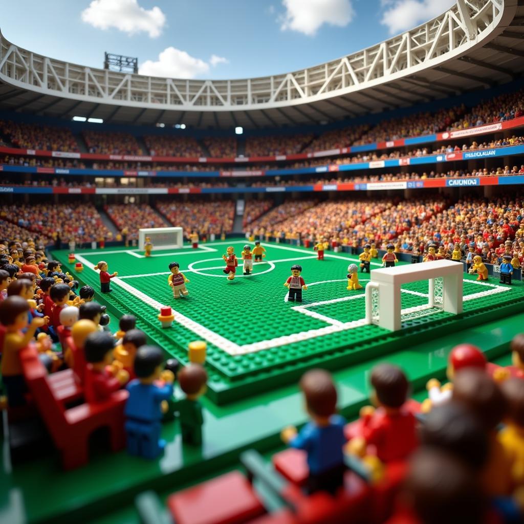 Lego football stadium diorama