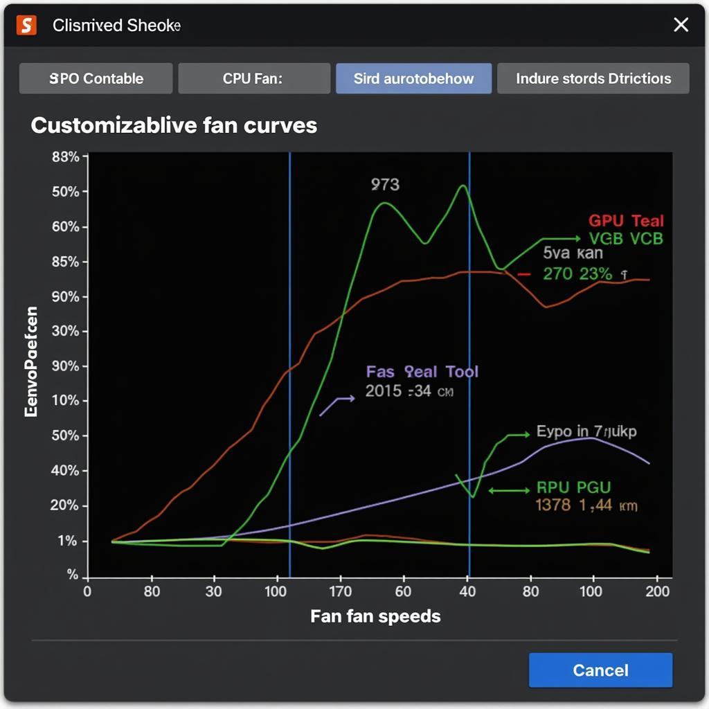 Customizable fan curves for Lenovo Y540 in a fan control software