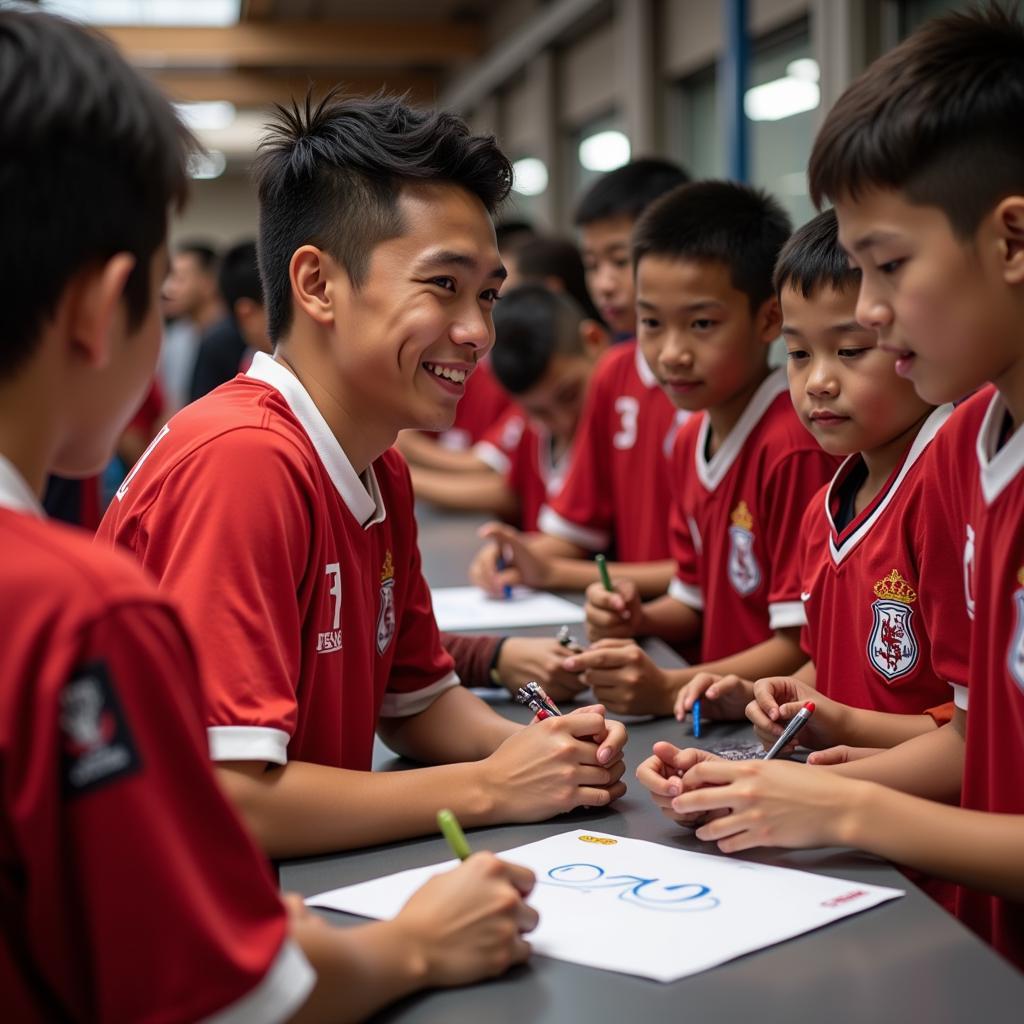 Leolucas interacts with young fans