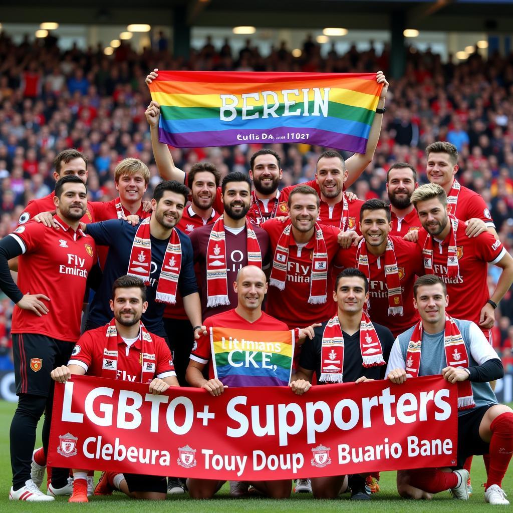 Members of an LGBTQ+ football supporters group