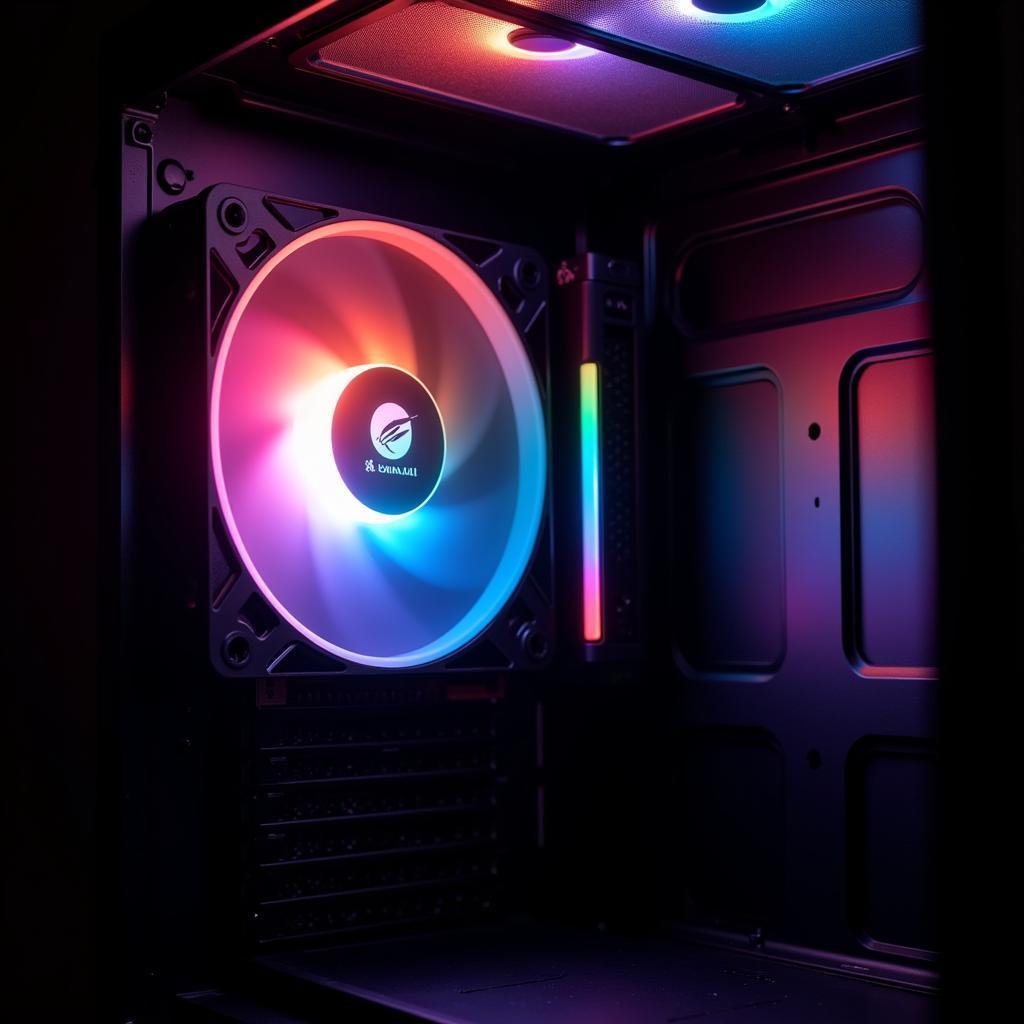 Lian Li Bora120 PWM RGB fan showcasing vibrant RGB lighting effects