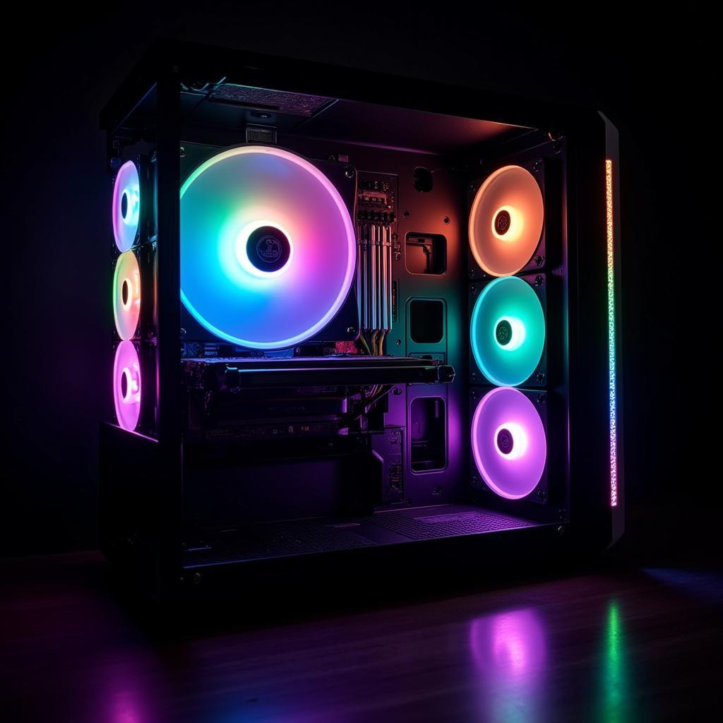 Lian Li Bora120 PWM RGB White fan showcasing RGB lighting effects