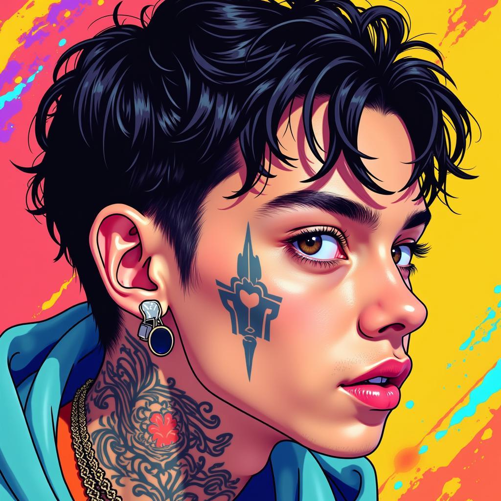 Lil Xan portrait digital art