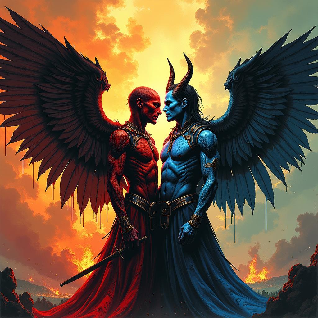 Linkin Park fan art depicting angel and demon