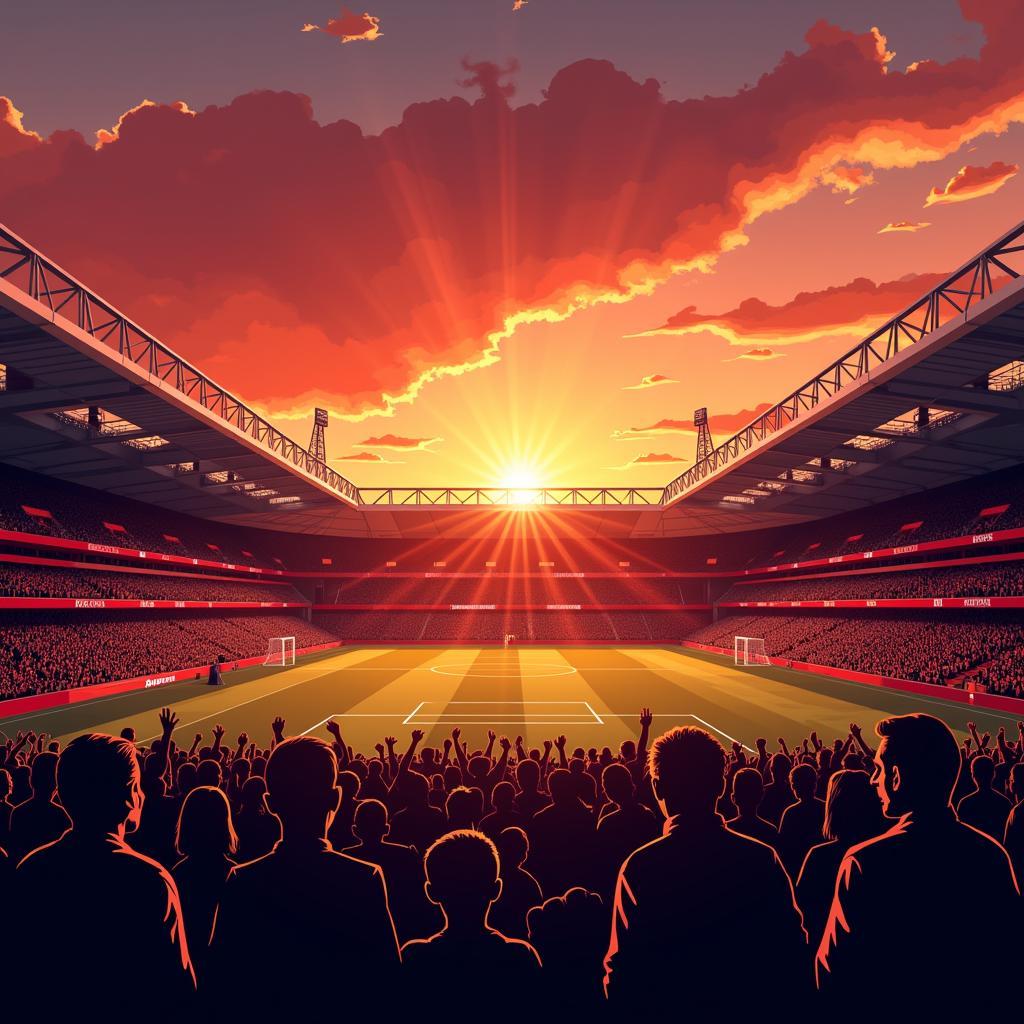 Liverpool FC fan art with Anfield Stadium