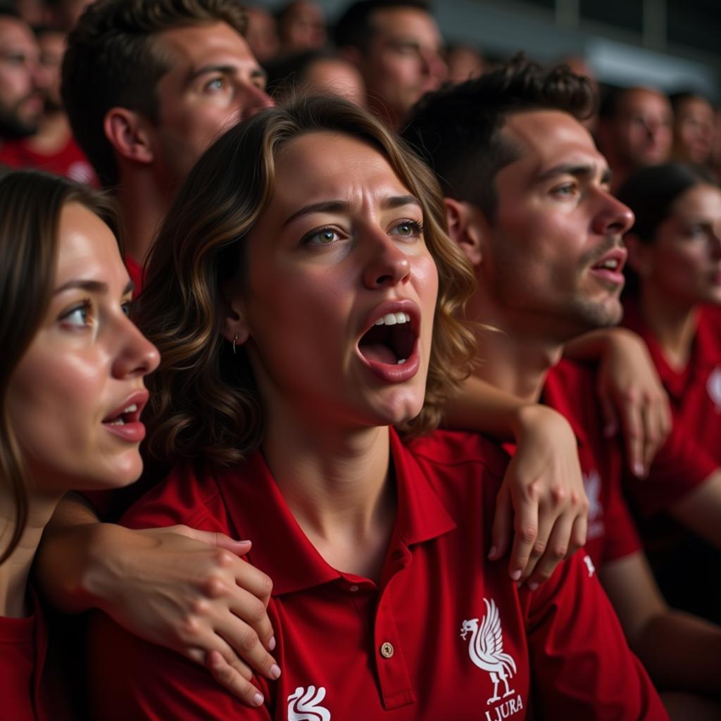 Liverpool fans singing You'll Never Walk Alone