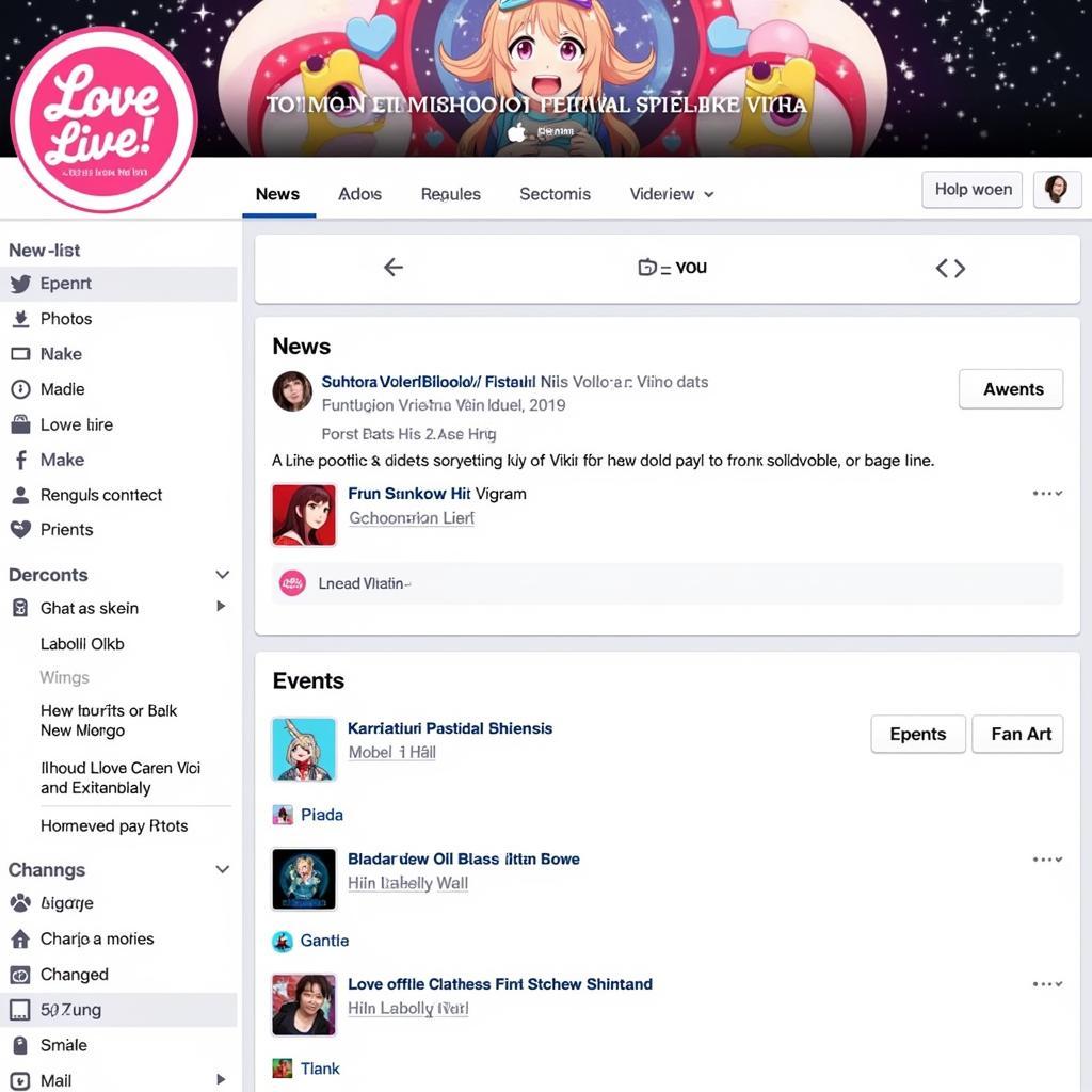 Love Live! Fan Page Interface