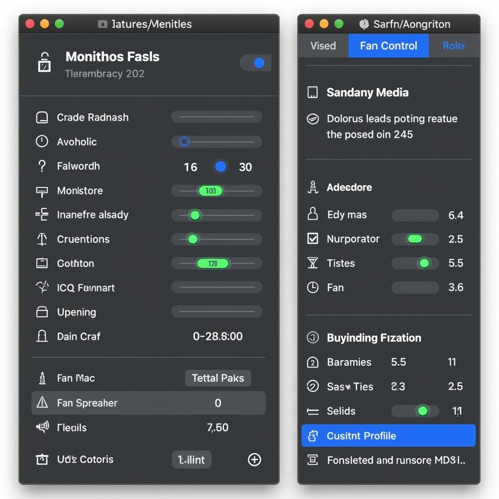 Screenshot of a Mac fan control application interface