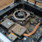 Dust buildup on Mac Mini internal components