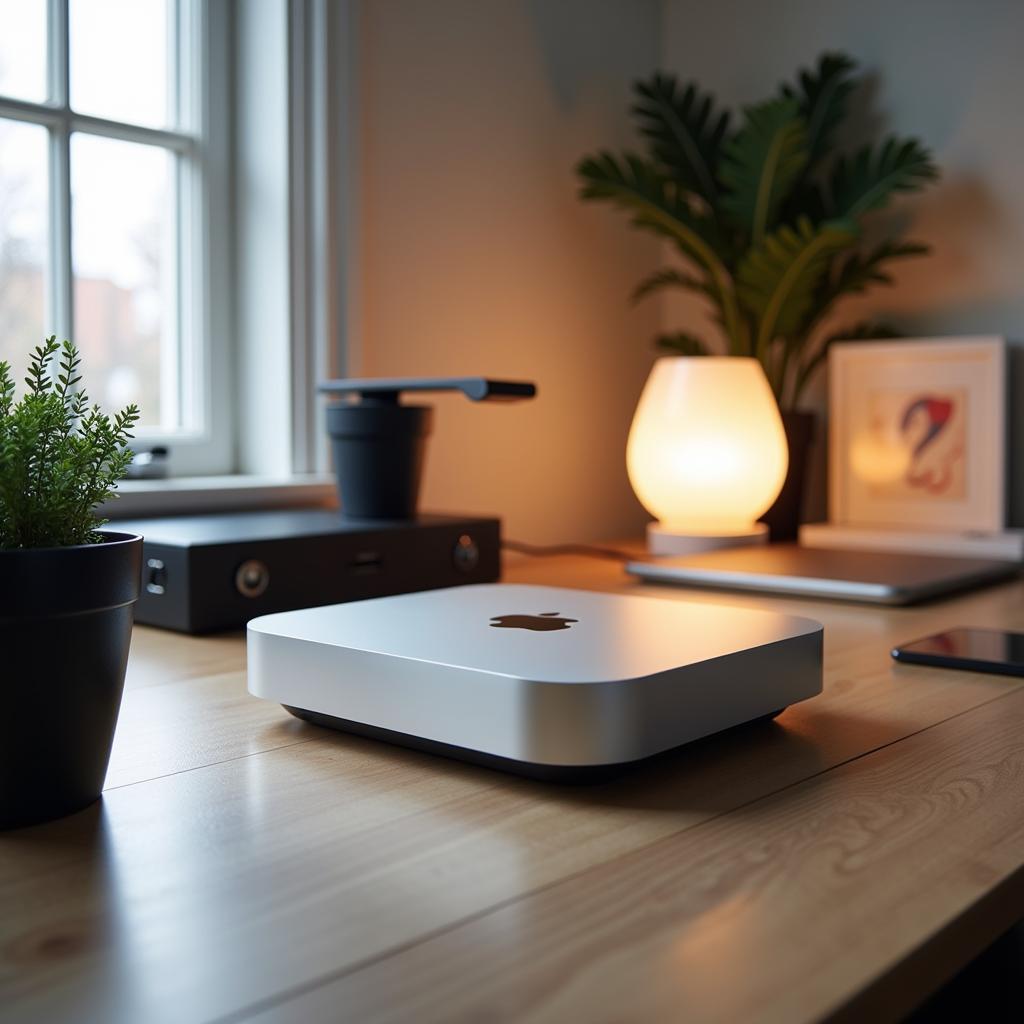 Mac Mini in a clean, organized workspace