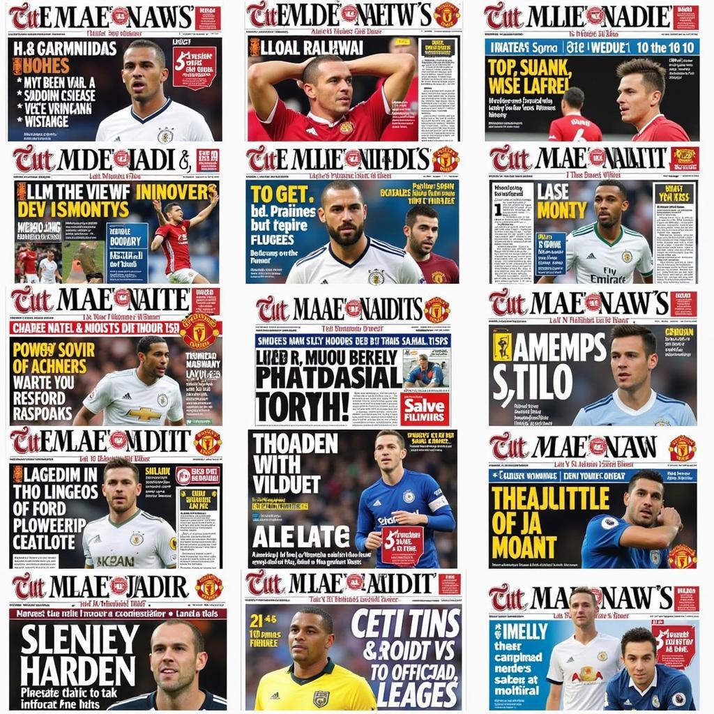 Newspaper headlines speculating about Man Utd's transfer targets