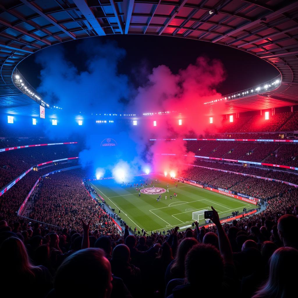 Manchester and Paris fans clash in the stands