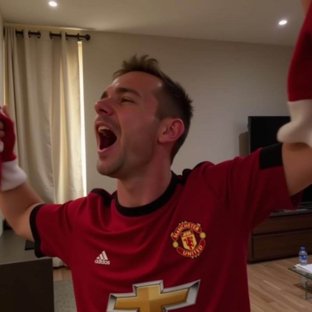 Manchester United Fan Celebrating on TikTok