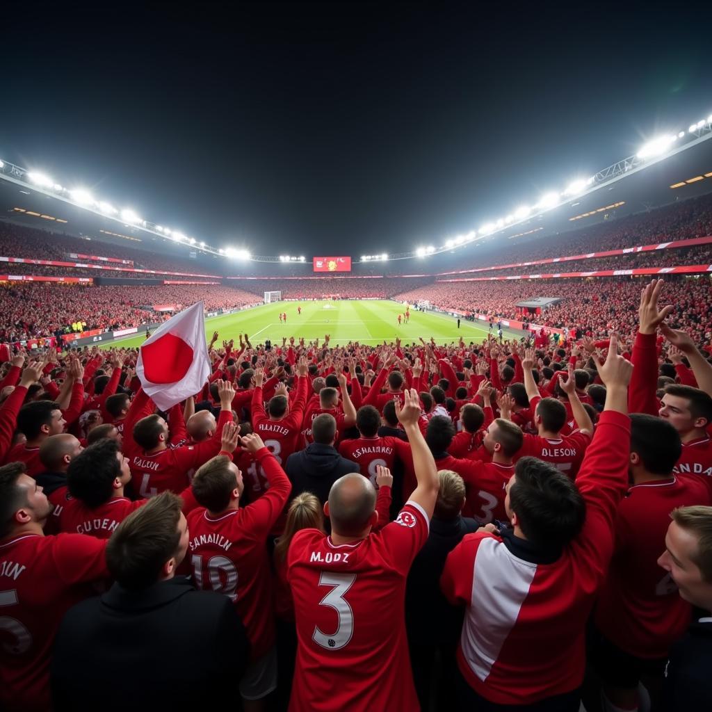 Manchester United Fans Celebrating Victory