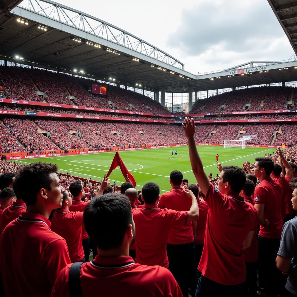 Manchester United fans filling Old Trafford