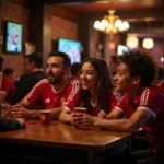 Manchester United Fans Watching Match Together