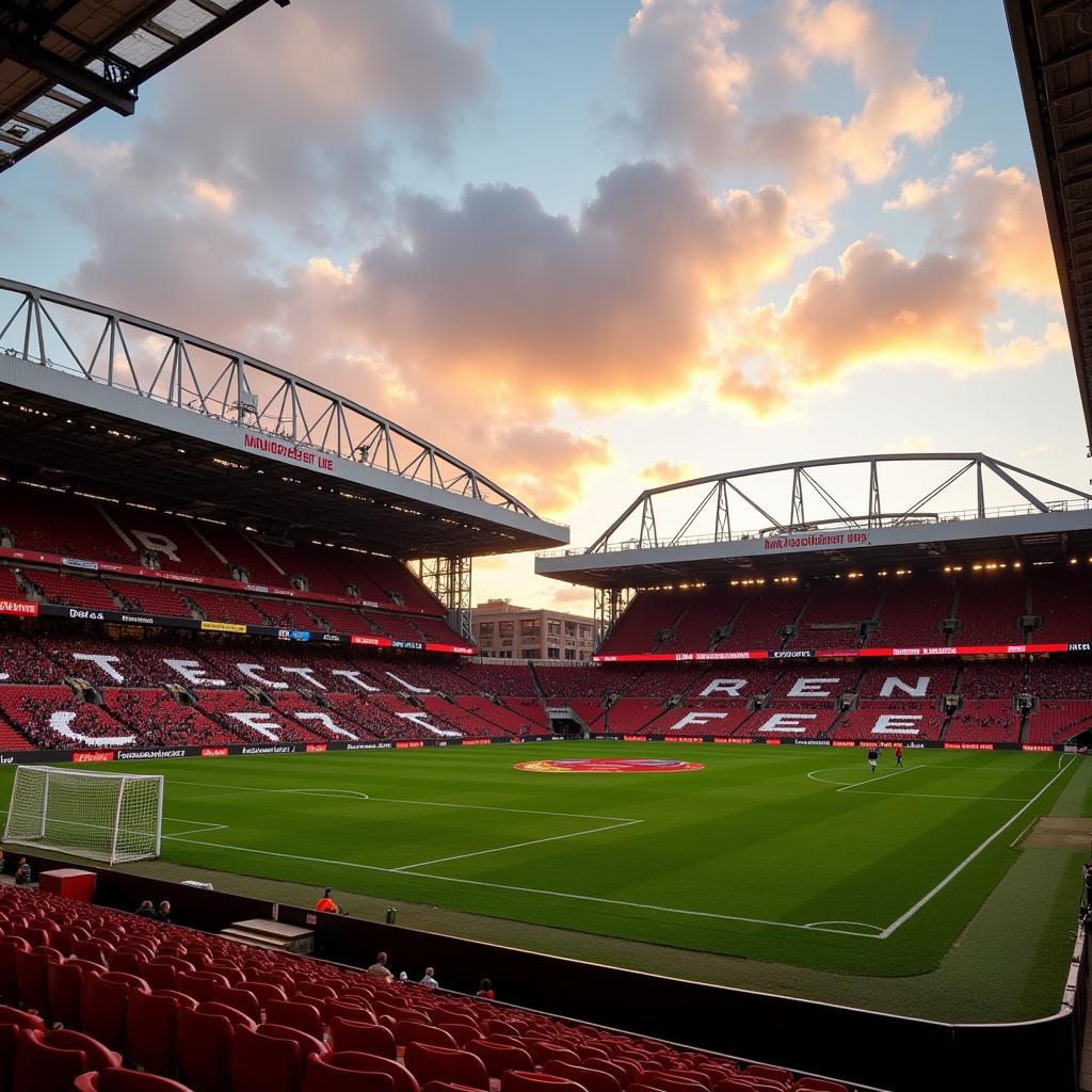 Manchester United's Old Trafford Stadium on a match day