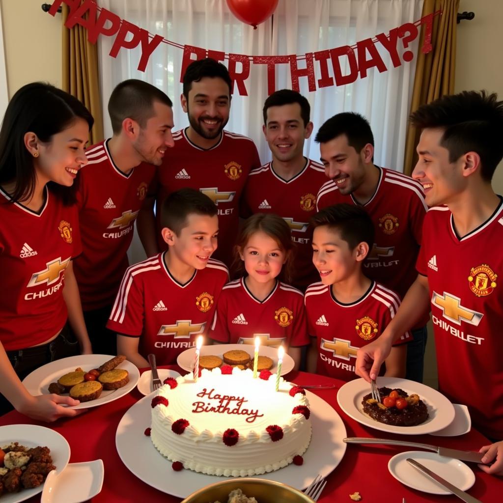 Manchester United Themed Birthday Party with Friends and Family