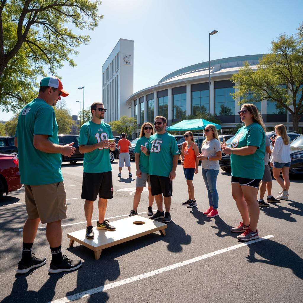 Miami Dolphins Fans Tailgating Before a Game