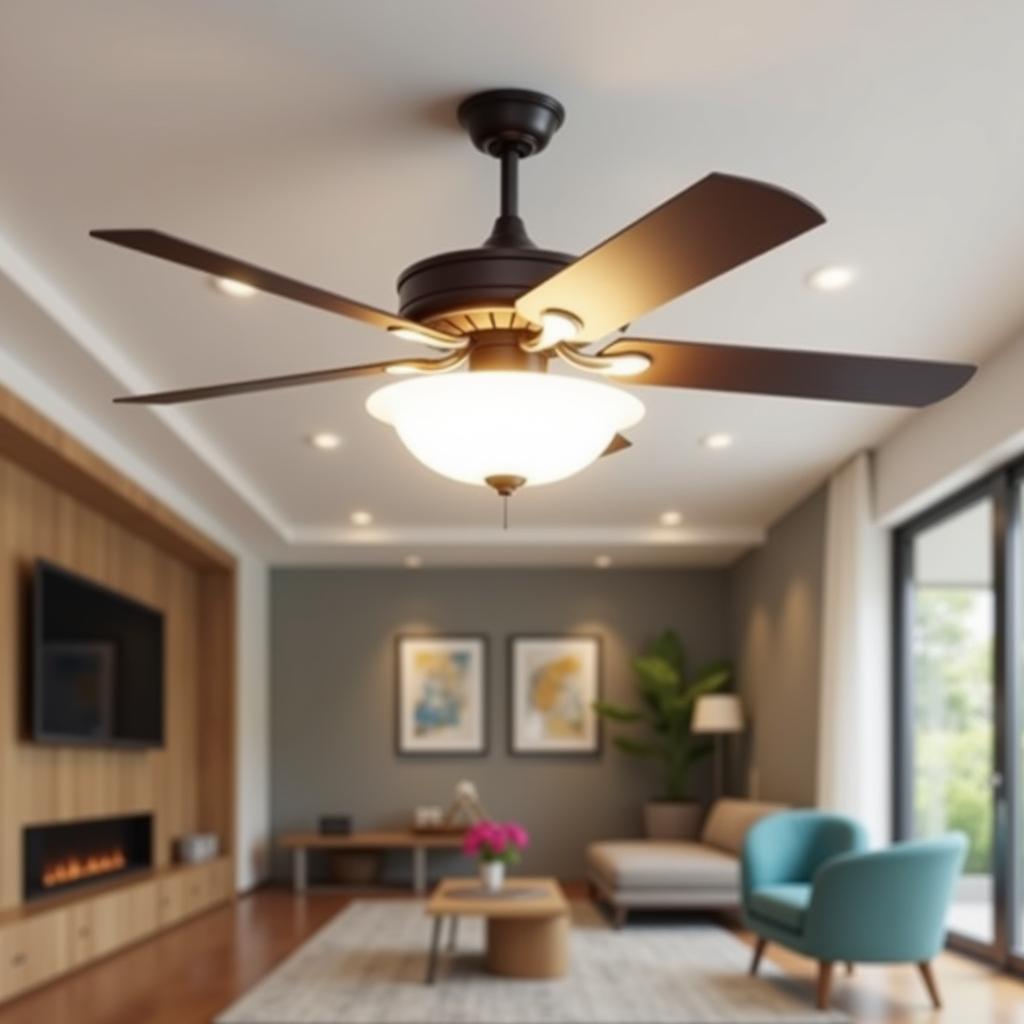 Modern Ceiling Fan with Integrated Light