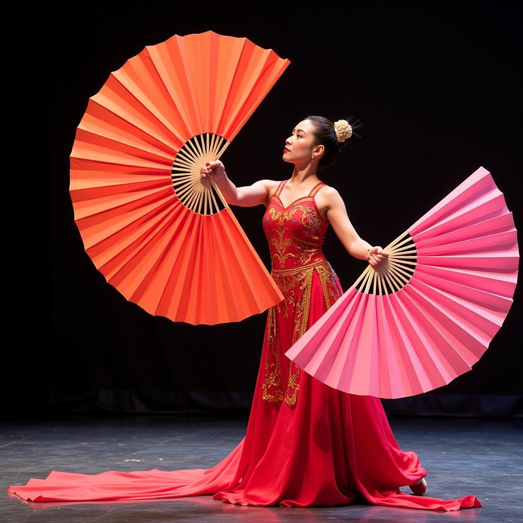 Modern Chinese Paper Fan Performance