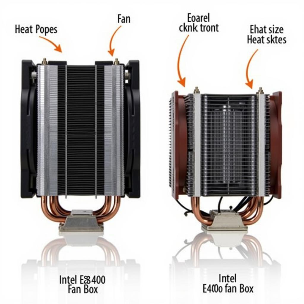 Modern CPU Cooler vs. Intel E8400 Fan Box