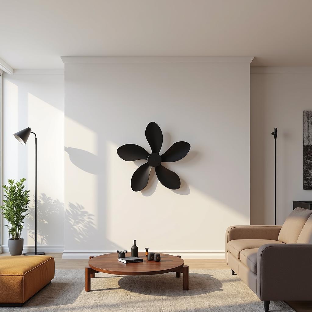 Modern Designer Wall Fan in a Living Room