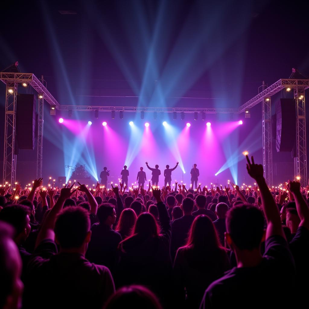 Vietnamese singers performing on stage