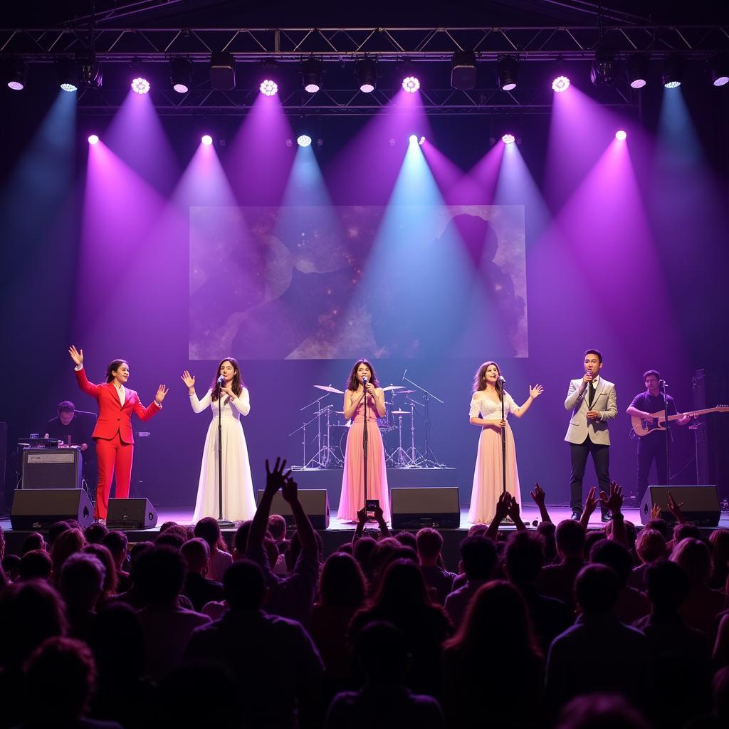 Vietnamese singers performing live