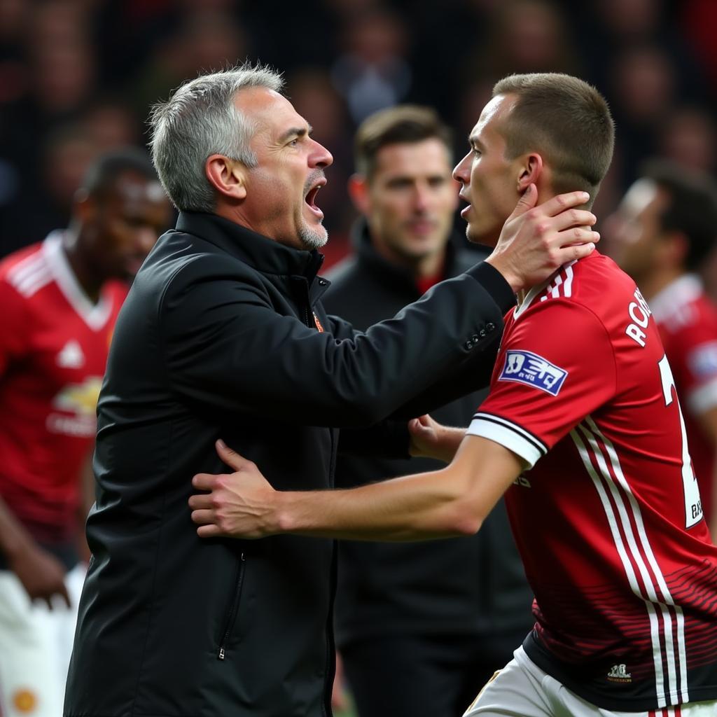 Jose Mourinho Celebrating with Manchester United Players