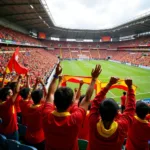 Myanmar fans cheering enthusiastically