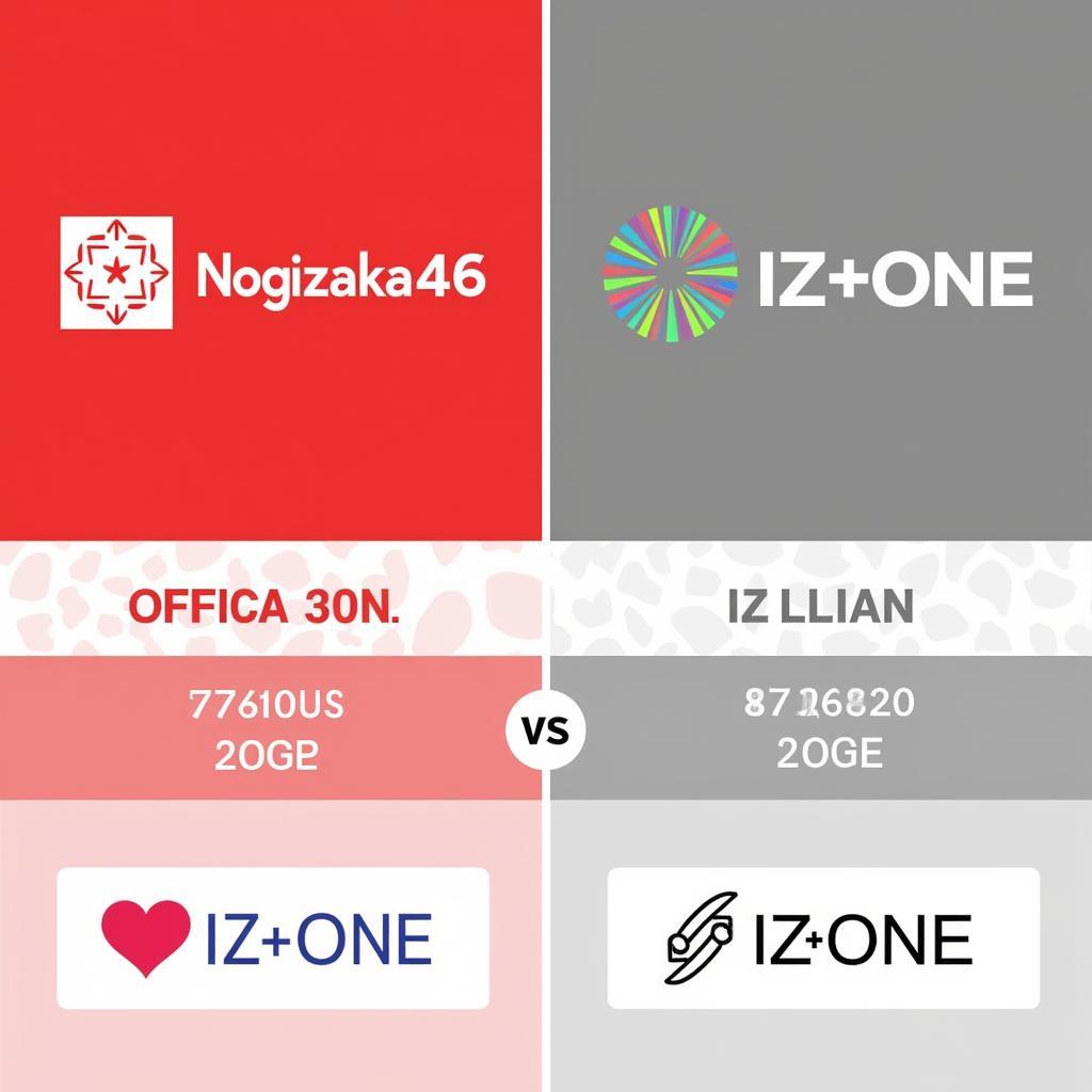 Nogizaka46 and IZ*ONE logo comparison