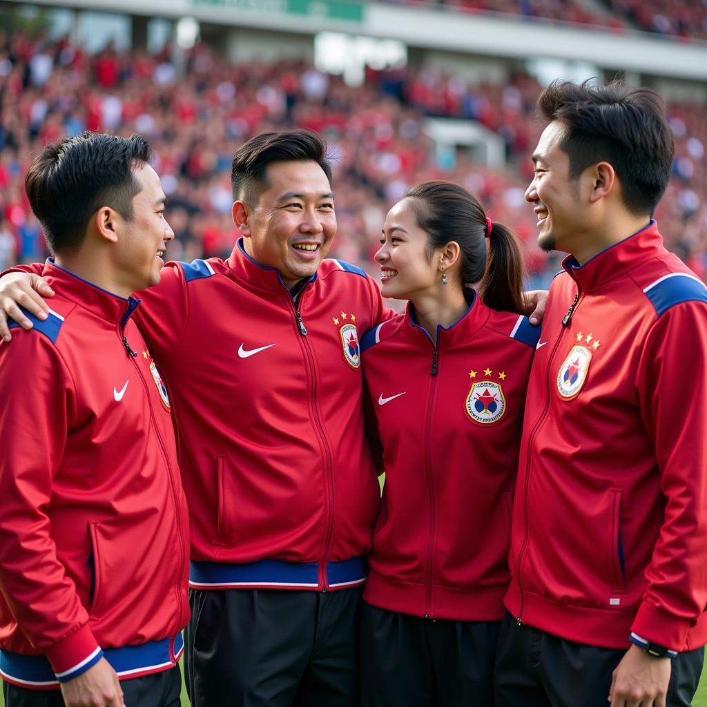 North and South Korean fans interact at the Olympics