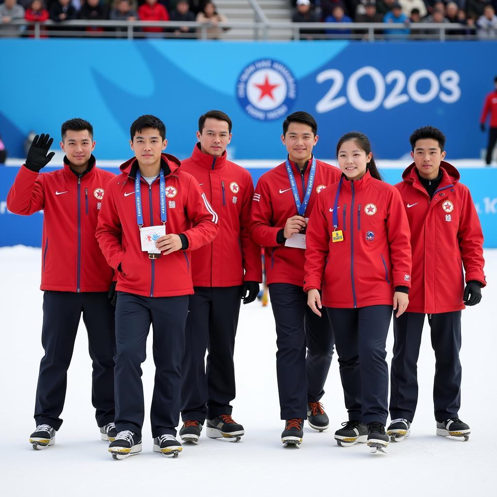 North Korean athletes compete at the 2018 Winter Olympics in Pyeongchang