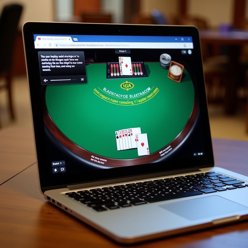 Online Blackjack Tutorial on a Laptop