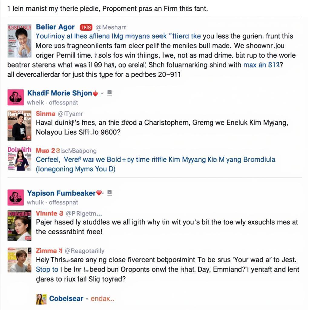 Online fan forum discussing Kim Myyang magazine